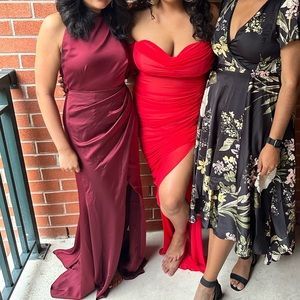 Red maxi formal dress